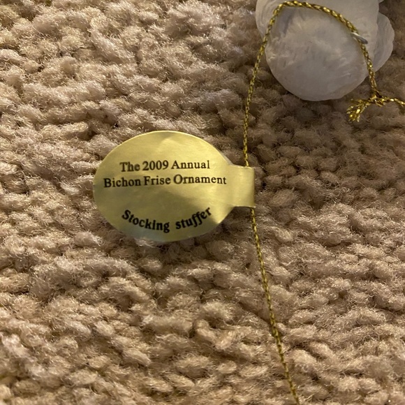 Danbury Mint 2009 Bichon Frise Stocking Stuffer Ornament - Picture 2 of 4